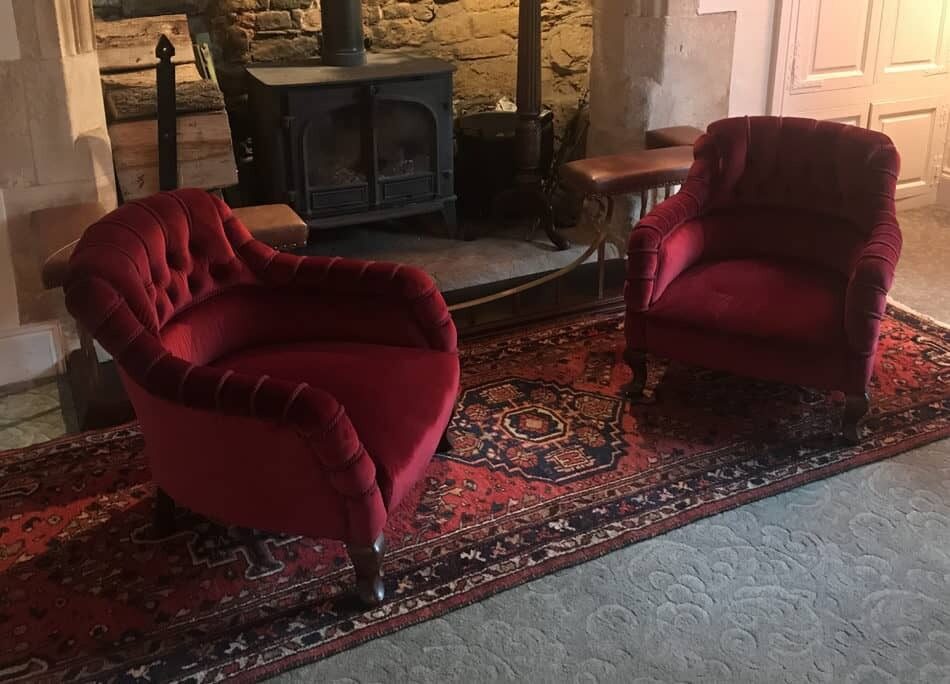 Pair of Red Parlour Chairs | Chair Upholsterers | John Reed & Son