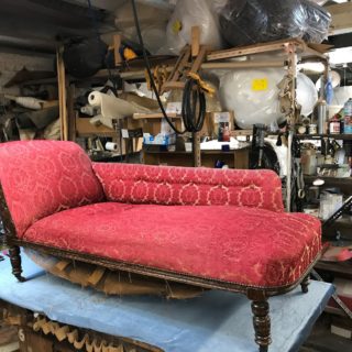 Edwardian Chaise Lounge Before Restoration | Furniture Repairs | John Reed & Son