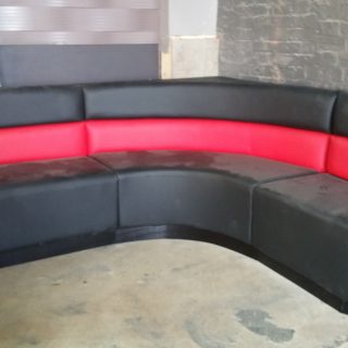 Black and Red Nightclub Seating Corner Booth | Commercial Furniture | John Reed & Son