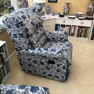 Blue and White Recliner Chairs | Chair Upholsterers | John Reed & Son