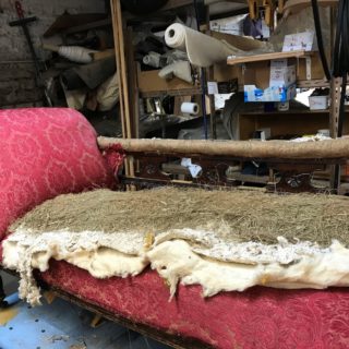 Edwardian Chaise Lounge Damaged Stuffing | Furniture Restoration | John Reed & Son