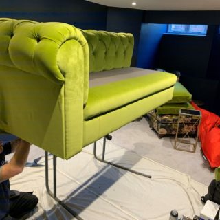 Custom Chesterfield Being Fitted | Upholsterers | John Reed & Son