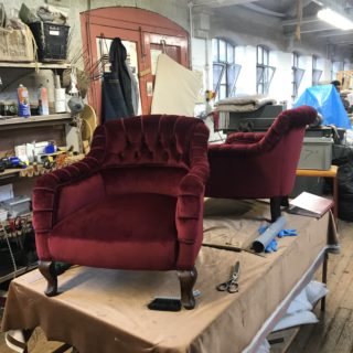 Pair of Victorian Red Parlour Chairs | Chair Upholsterers | John Reed & Son