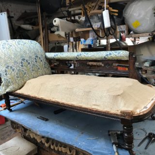 Edwardian Chaise Lounge Covered Springs | Furniture Restoration | John Reed & Son